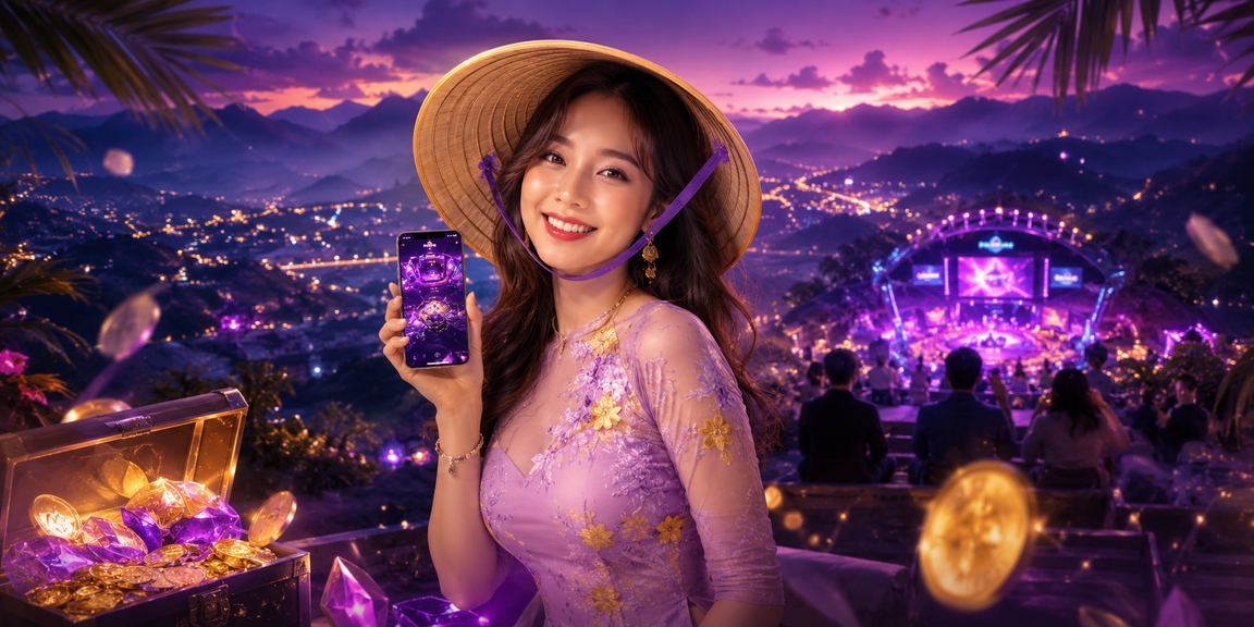 Người chơi okking tại Sa Pa đội nón lá theo dõi giải esports trong lễ hội